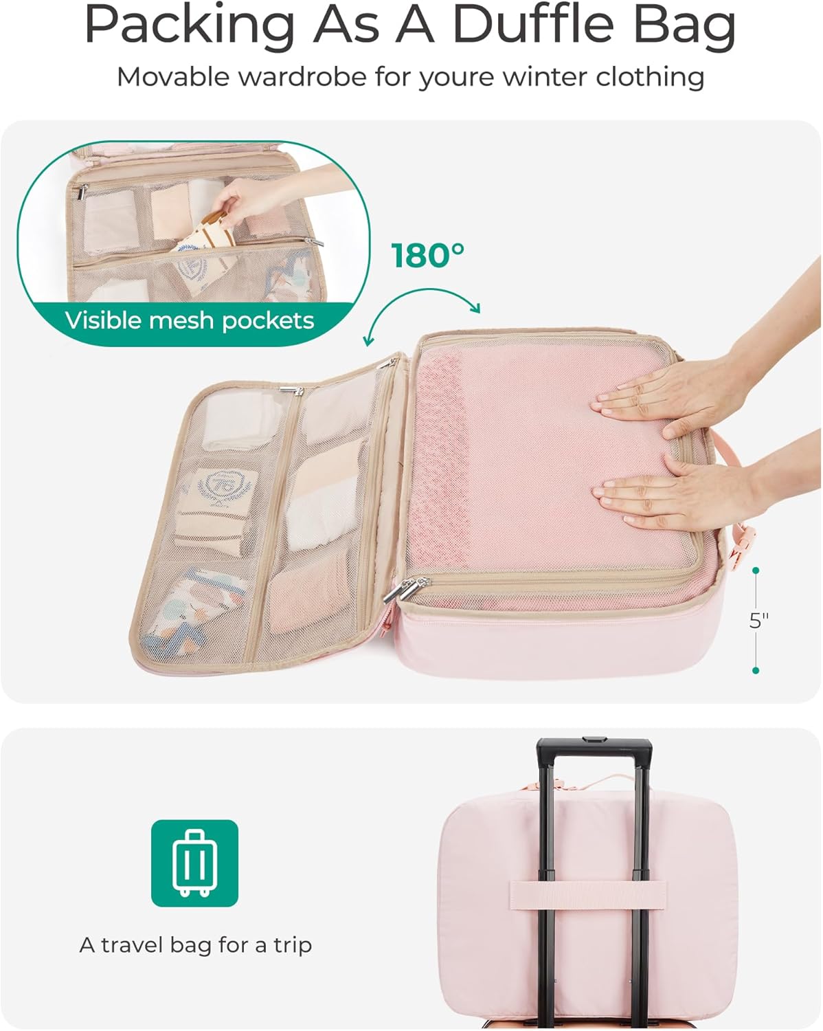 Compression Packing Cubes for Travel, 6/5/ Lightweight Packing Organizers, Summer Travel Essentials Suitcase Organizer Bags Set