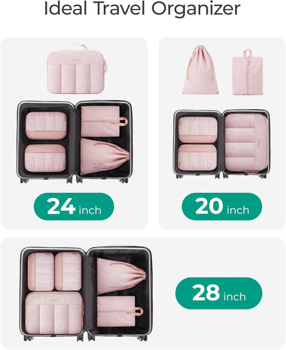 Compression Packing Cubes for Travel, 6/5/ Lightweight Packing Organizers, Summer Travel Essentials Suitcase Organizer Bags Set