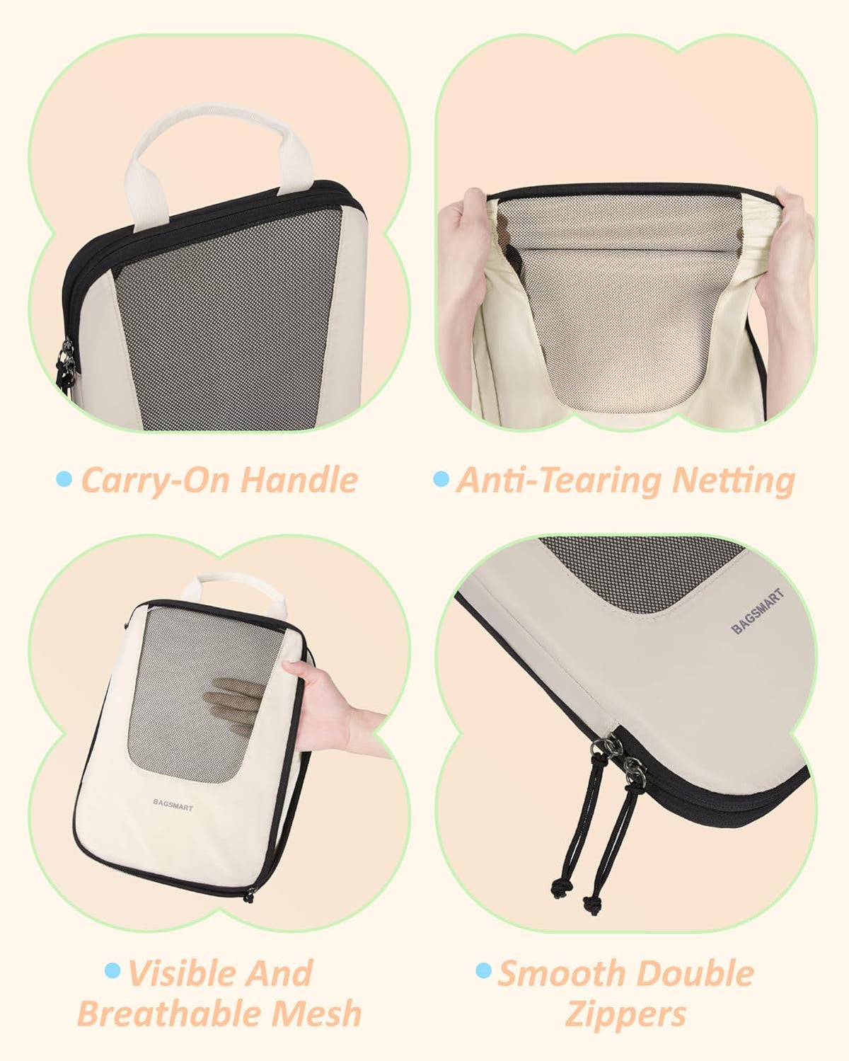 Compression Packing Cubes for Travel, 6/5/ Lightweight Packing Organizers, Summer Travel Essentials Suitcase Organizer Bags Set
