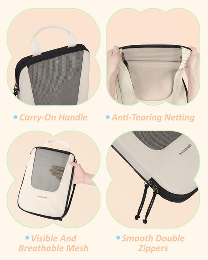Compression Packing Cubes for Travel, 6/5/ Lightweight Packing Organizers, Summer Travel Essentials Suitcase Organizer Bags Set