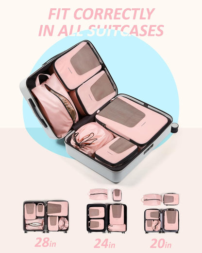 Compression Packing Cubes for Travel, 6/5/ Lightweight Packing Organizers, Summer Travel Essentials Suitcase Organizer Bags Set