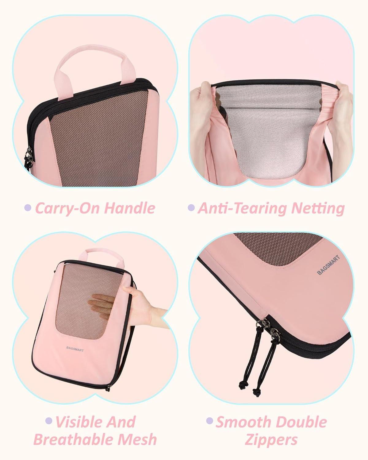 Compression Packing Cubes for Travel, 6/5/ Lightweight Packing Organizers, Summer Travel Essentials Suitcase Organizer Bags Set