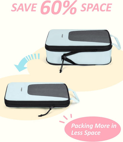 Compression Packing Cubes for Travel, 6/5/ Lightweight Packing Organizers, Summer Travel Essentials Suitcase Organizer Bags Set