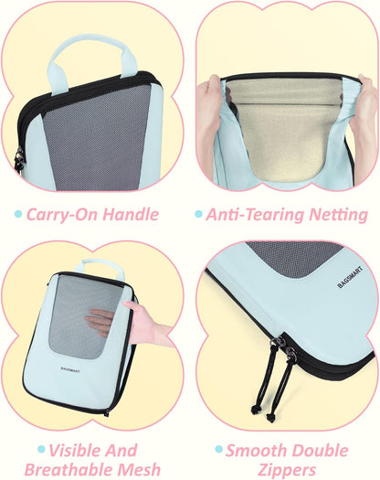 Compression Packing Cubes for Travel, 6/5/ Lightweight Packing Organizers, Summer Travel Essentials Suitcase Organizer Bags Set