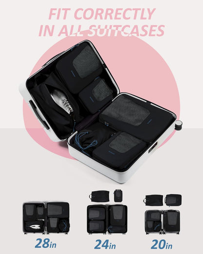 Compression Packing Cubes for Travel, 6/5/ Lightweight Packing Organizers, Summer Travel Essentials Suitcase Organizer Bags Set