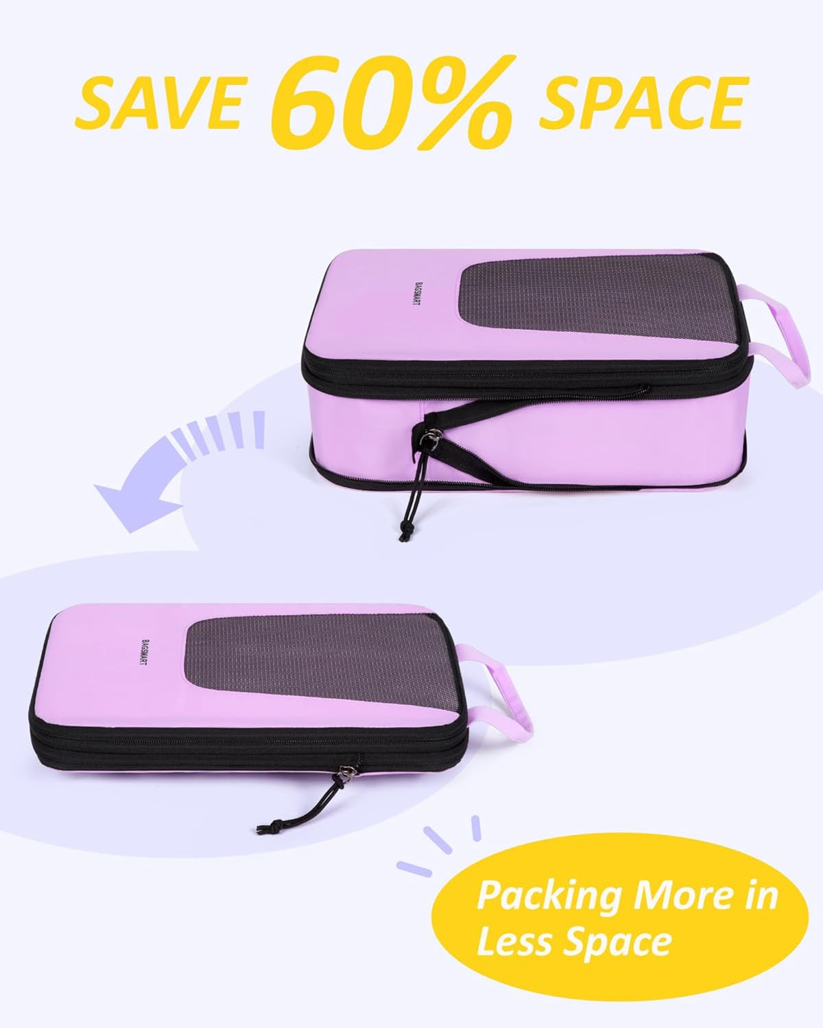 Compression Packing Cubes for Travel, 6/5/ Lightweight Packing Organizers, Summer Travel Essentials Suitcase Organizer Bags Set