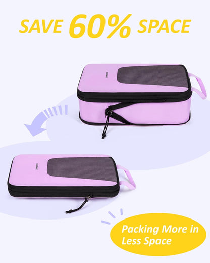 Compression Packing Cubes for Travel, 6/5/ Lightweight Packing Organizers, Summer Travel Essentials Suitcase Organizer Bags Set