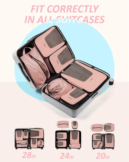 Compression Packing Cubes for Travel, 6/5/ Lightweight Packing Organizers, Summer Travel Essentials Suitcase Organizer Bags Set
