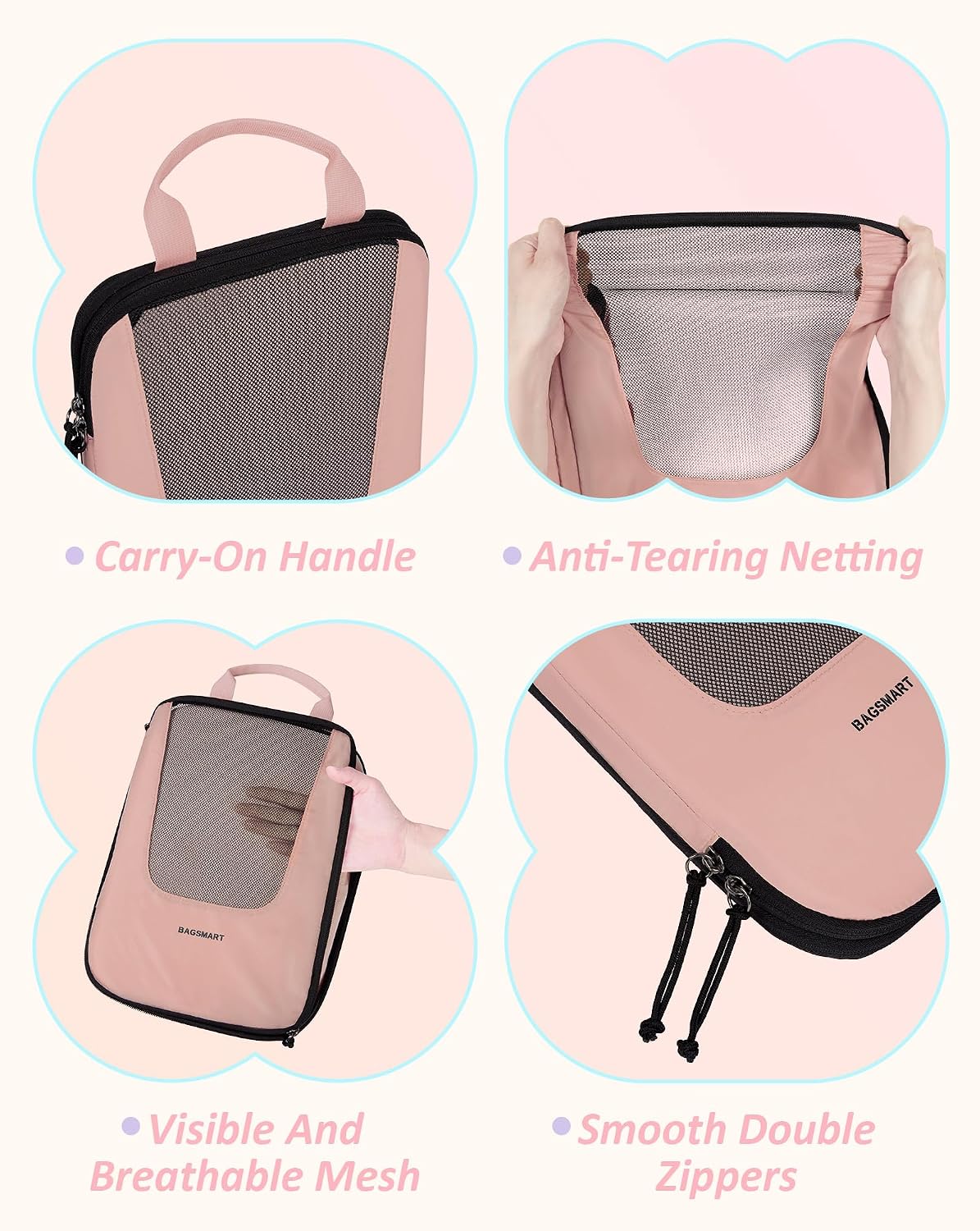 Compression Packing Cubes for Travel, 6/5/ Lightweight Packing Organizers, Summer Travel Essentials Suitcase Organizer Bags Set