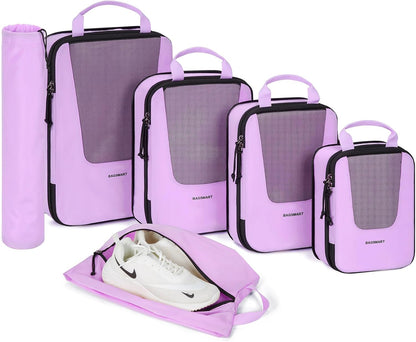 Compression Packing Cubes for Travel, 6/5/ Lightweight Packing Organizers, Summer Travel Essentials Suitcase Organizer Bags Set