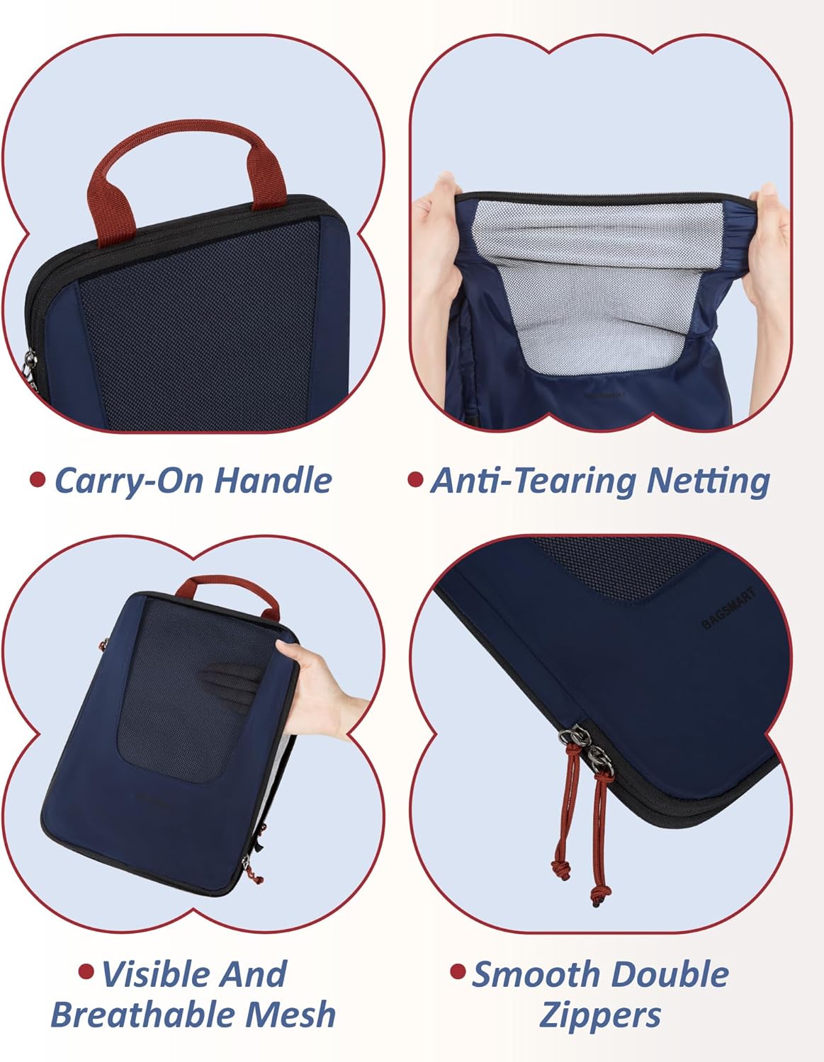 Compression Packing Cubes for Travel, 6/5/ Lightweight Packing Organizers, Summer Travel Essentials Suitcase Organizer Bags Set