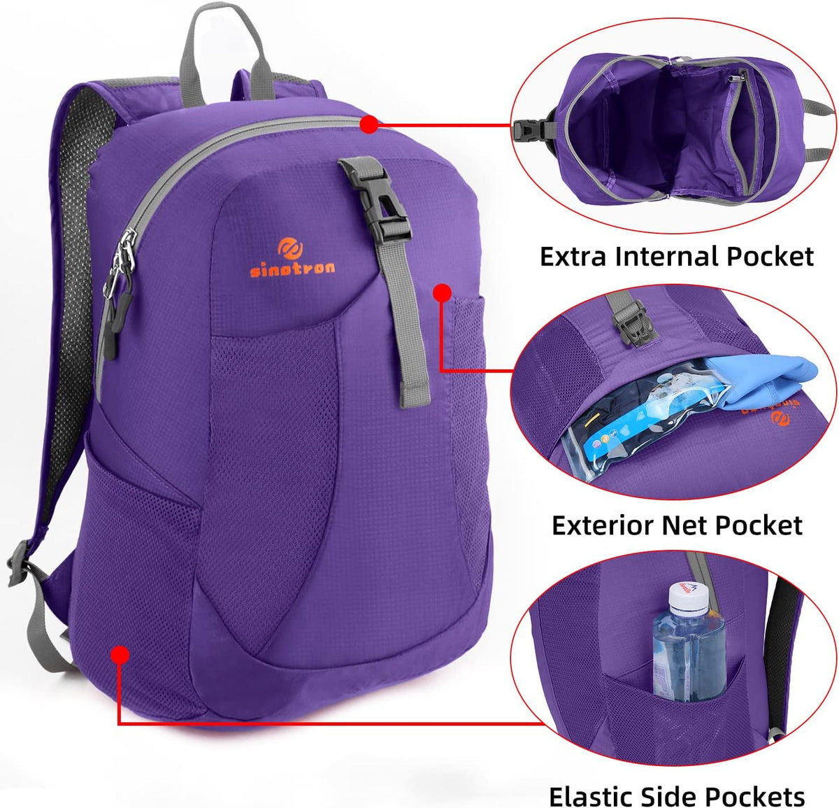 22L Lightweight Packable Hiking Backpack, Small Hiking Backpack Day Pack for Women Men Travel Camping Vacation