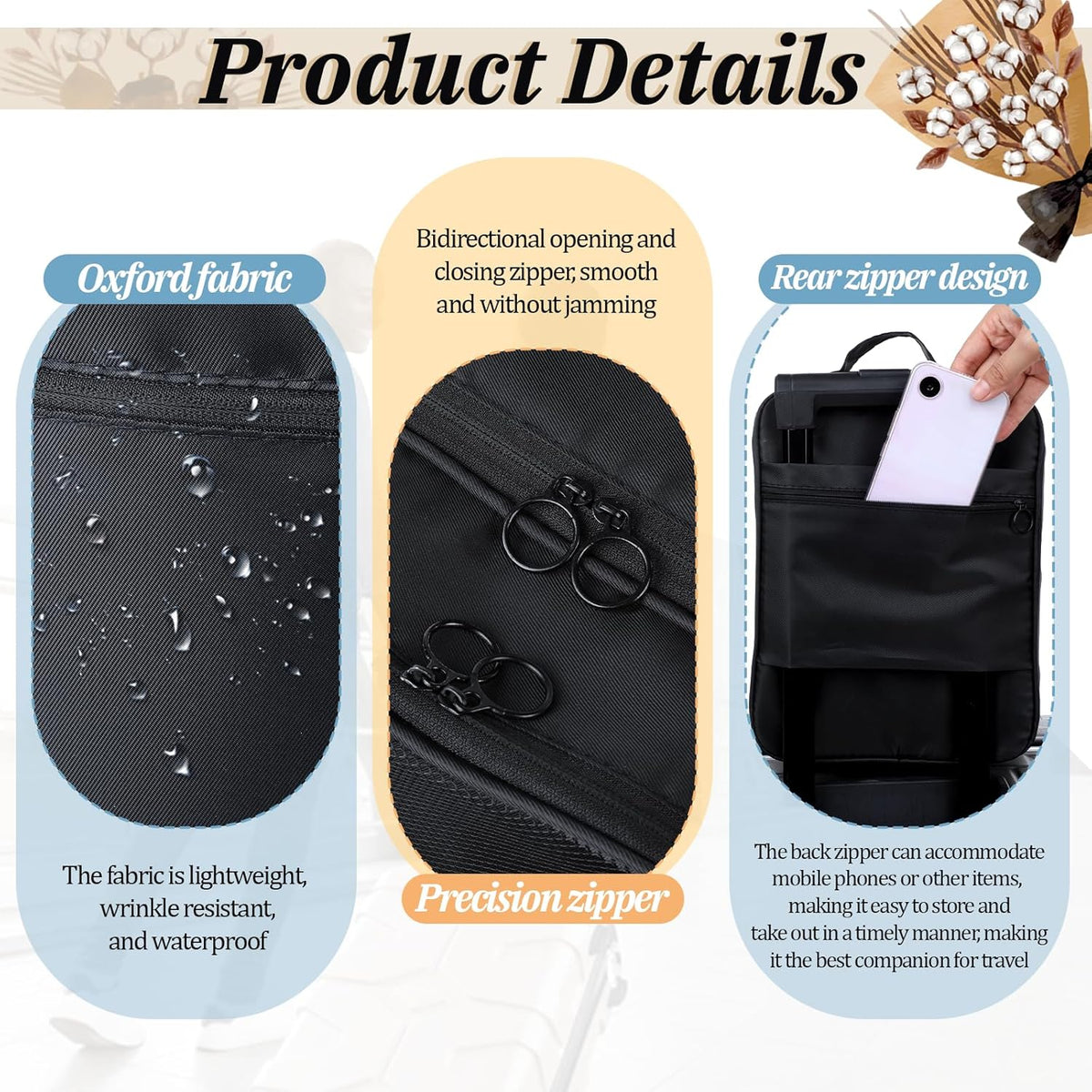 2 PCS Shoes Bags for Travel, Holds 2 Pair of Slippers and 1 Pair of Sneaker | Shoe Packing Cubes for Men Size Below 12 Waterproof for Toiletries Visible Travel Luggage with Trolley Sleeve-Black