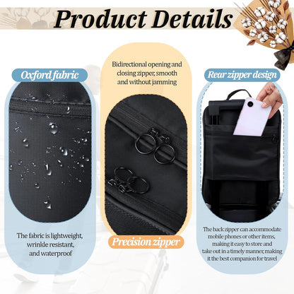 2 PCS Shoes Bags for Travel, Holds 2 Pair of Slippers and 1 Pair of Sneaker | Shoe Packing Cubes for Men Size Below 12 Waterproof for Toiletries Visible Travel Luggage with Trolley Sleeve-Black