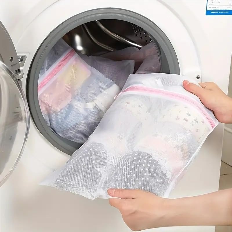 4Pcs Fine Mesh Laundry Bags for Delicates with Premium Rust-Proof Zipper, Travel Storage Organize Bag, Clothing Washing Bags for Laundry, Blouse, Bra, Hosiery, Stocking, Underwear