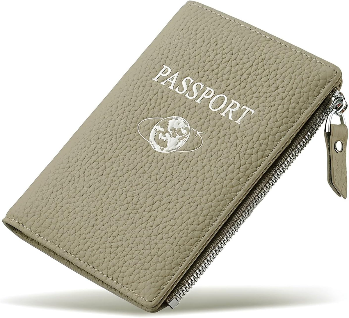Passport Holder for Travel, RFID Blocking Genuine Leather Passport Wallet with Card Slots and Zipper Pocket for Men & Women, Secure Document Protector for Family Vacation