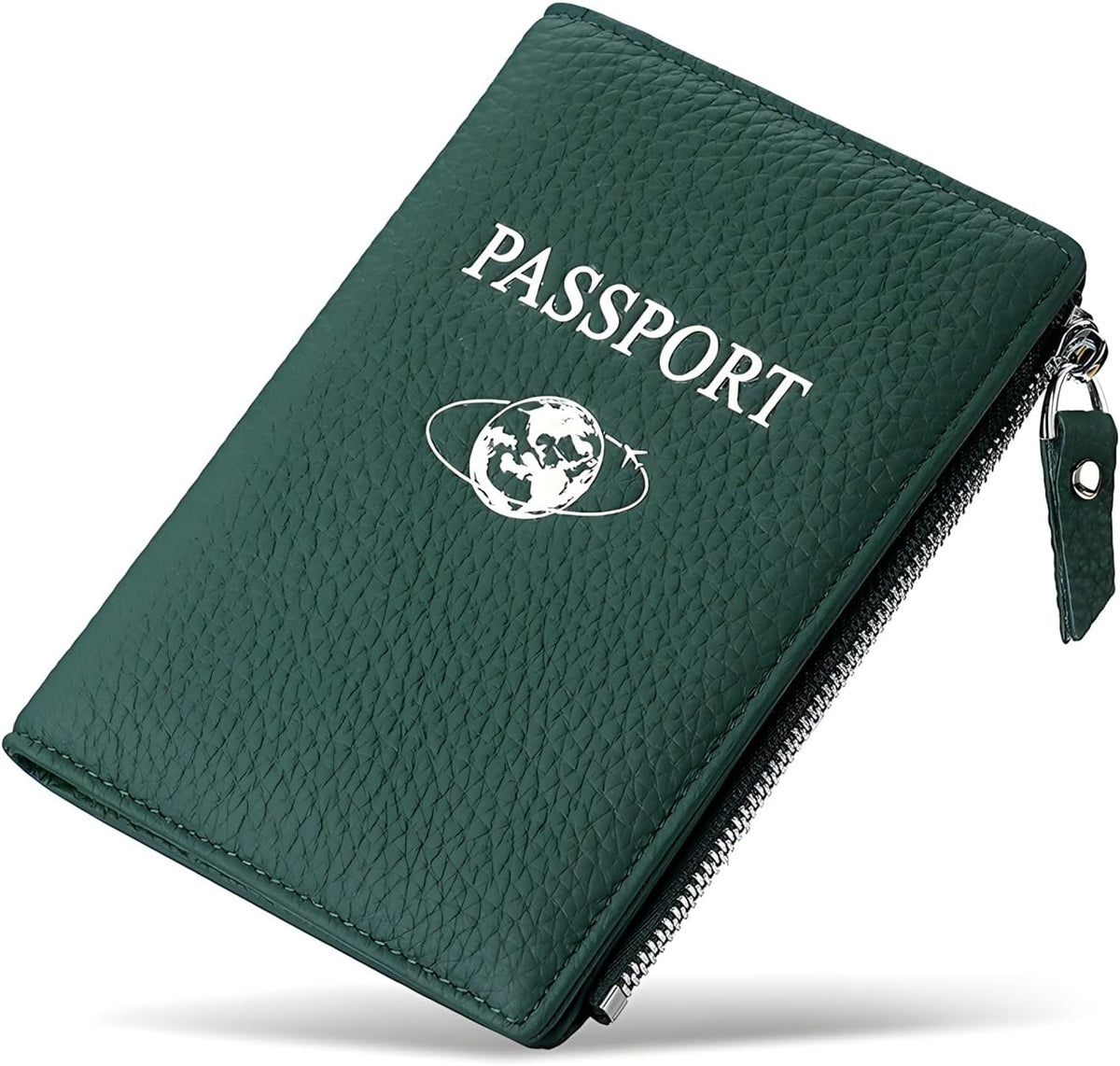 Passport Holder for Travel, RFID Blocking Genuine Leather Passport Wallet with Card Slots and Zipper Pocket for Men & Women, Secure Document Protector for Family Vacation