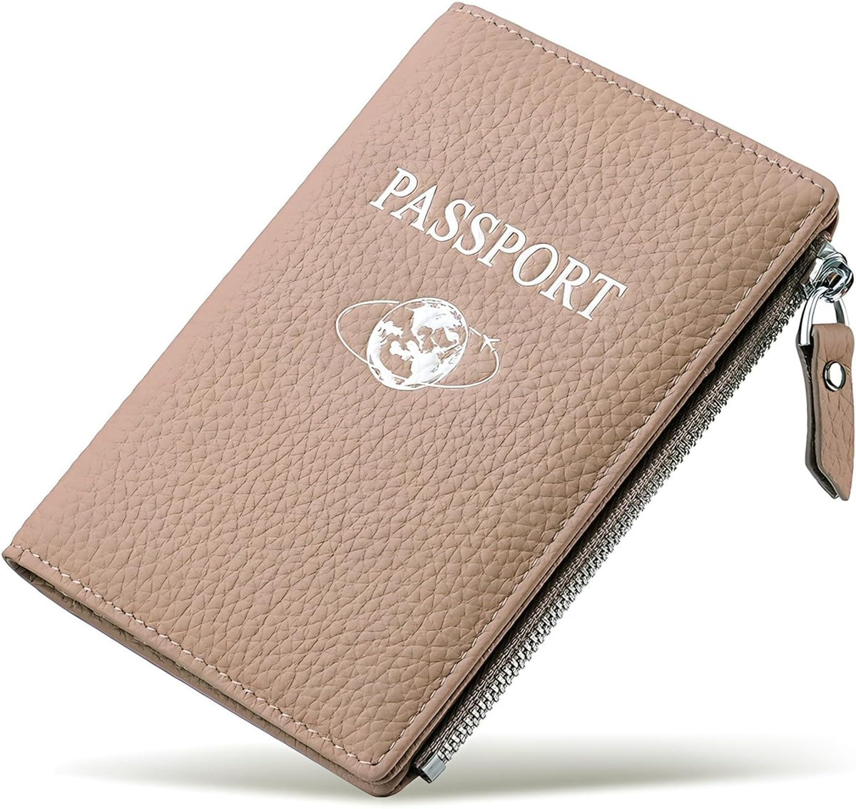 Passport Holder for Travel, RFID Blocking Genuine Leather Passport Wallet with Card Slots and Zipper Pocket for Men & Women, Secure Document Protector for Family Vacation