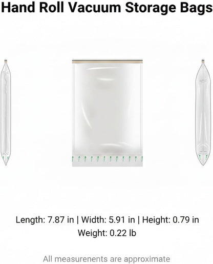 Manual Roll-Up Vacuum Storage Bag for Clothes & Bedding - Space Saver for Travel, Closet & Drawer Organization (1 Pack, Transparent)