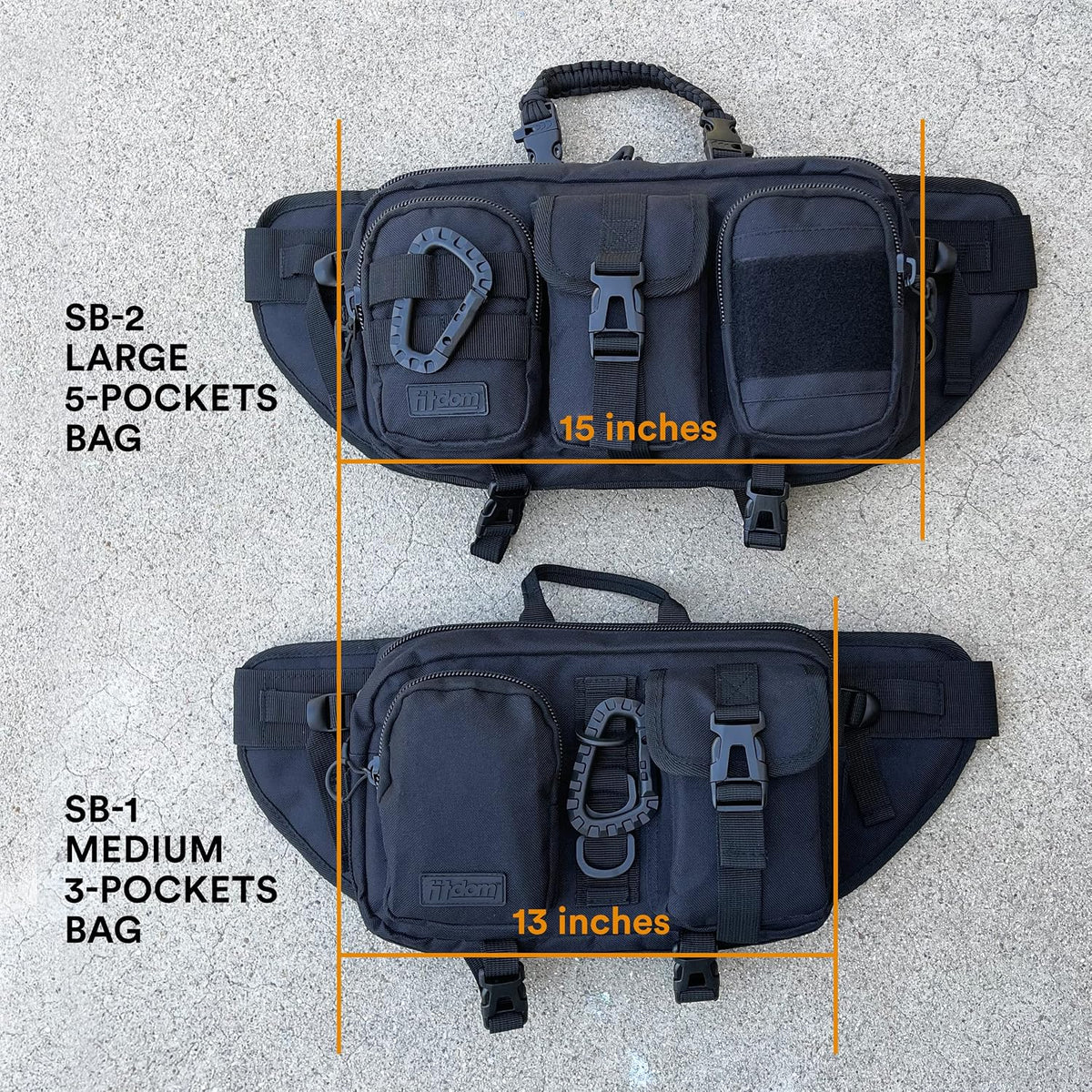 Tactical Inspired Compact Fanny Pack For Men. Perfect Techwear Accessories EDC Bag For Men. 2 Pockets Multi-Functional Waist Pack