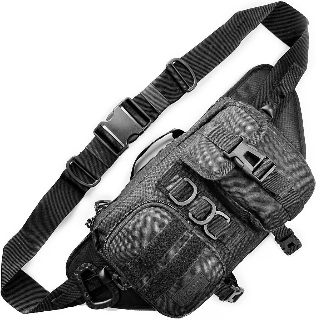 Tactical Inspired Compact Fanny Pack For Men. Perfect Techwear Accessories EDC Bag For Men. 2 Pockets Multi-Functional Waist Pack