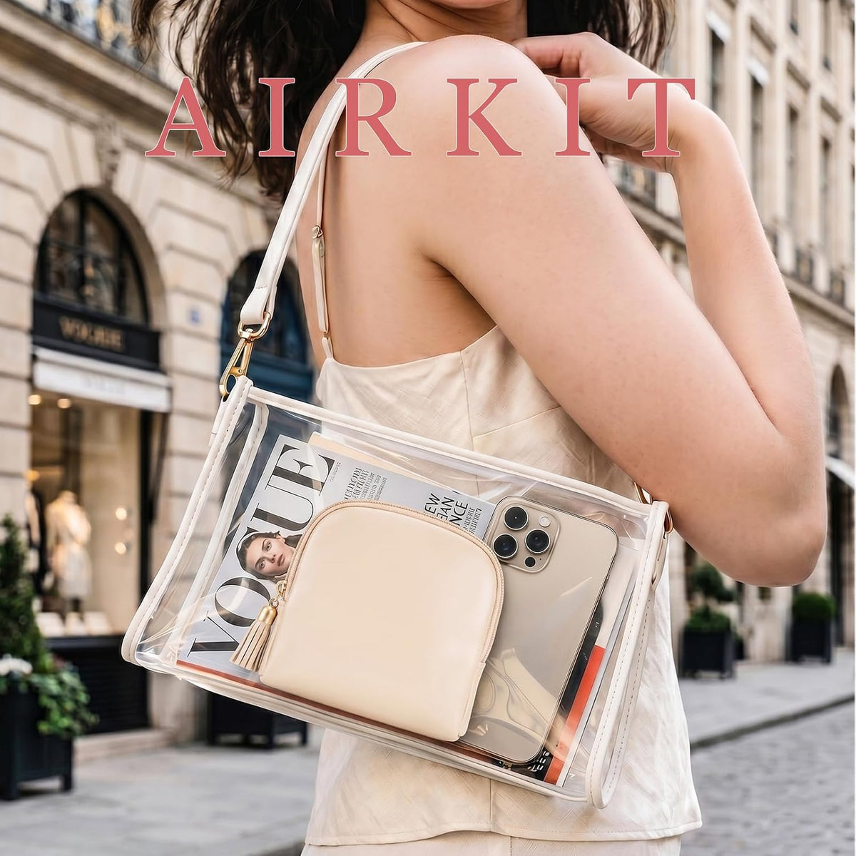 Travel Jewelry Organizer PU Leather Travel Jewelry Case Small Zipper Pouch for for Bracelet Rings Earring (Cream White)