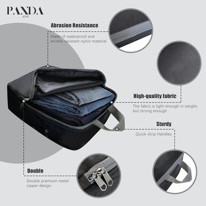 4 Set Compression Packing Cubes Travel - Travel Accessories Expandable Packing Organizers for Carry On - Essentials Luggage Bags - Black