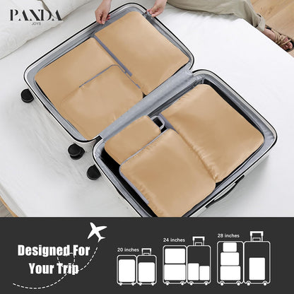 4 Set Compression Packing Cubes Travel - Travel Accessories Expandable Packing Organizers for Carry On - Essentials Luggage Bags - Black