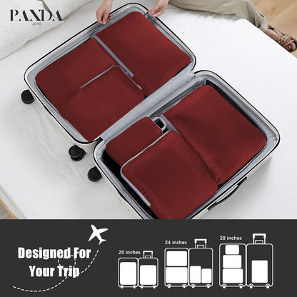 4 Set Compression Packing Cubes Travel - Travel Accessories Expandable Packing Organizers for Carry On - Essentials Luggage Bags - Black