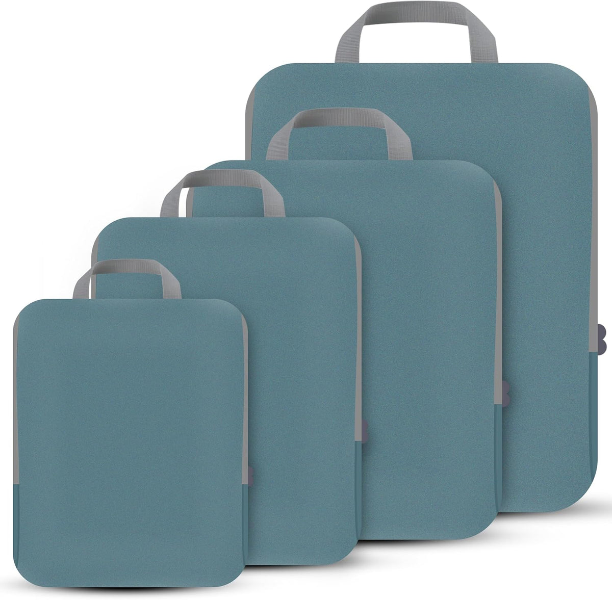 4 Set Compression Packing Cubes Travel - Travel Accessories Expandable Packing Organizers for Carry On - Essentials Luggage Bags - Black