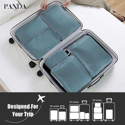 4 Set Compression Packing Cubes Travel - Travel Accessories Expandable Packing Organizers for Carry On - Essentials Luggage Bags - Black