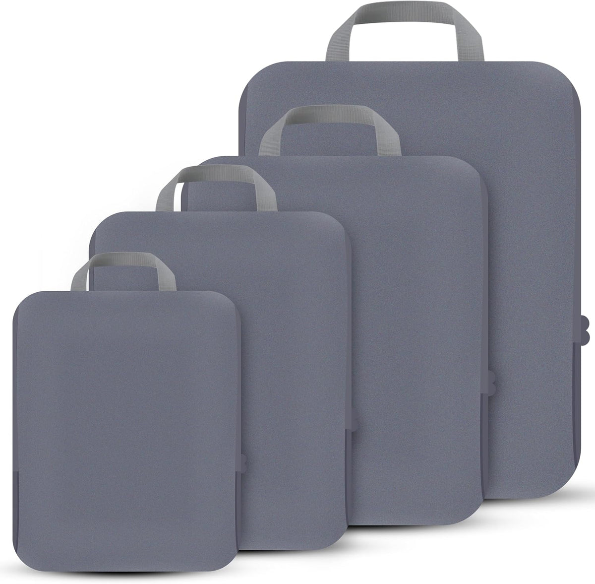 4 Set Compression Packing Cubes Travel - Travel Accessories Expandable Packing Organizers for Carry On - Essentials Luggage Bags - Black