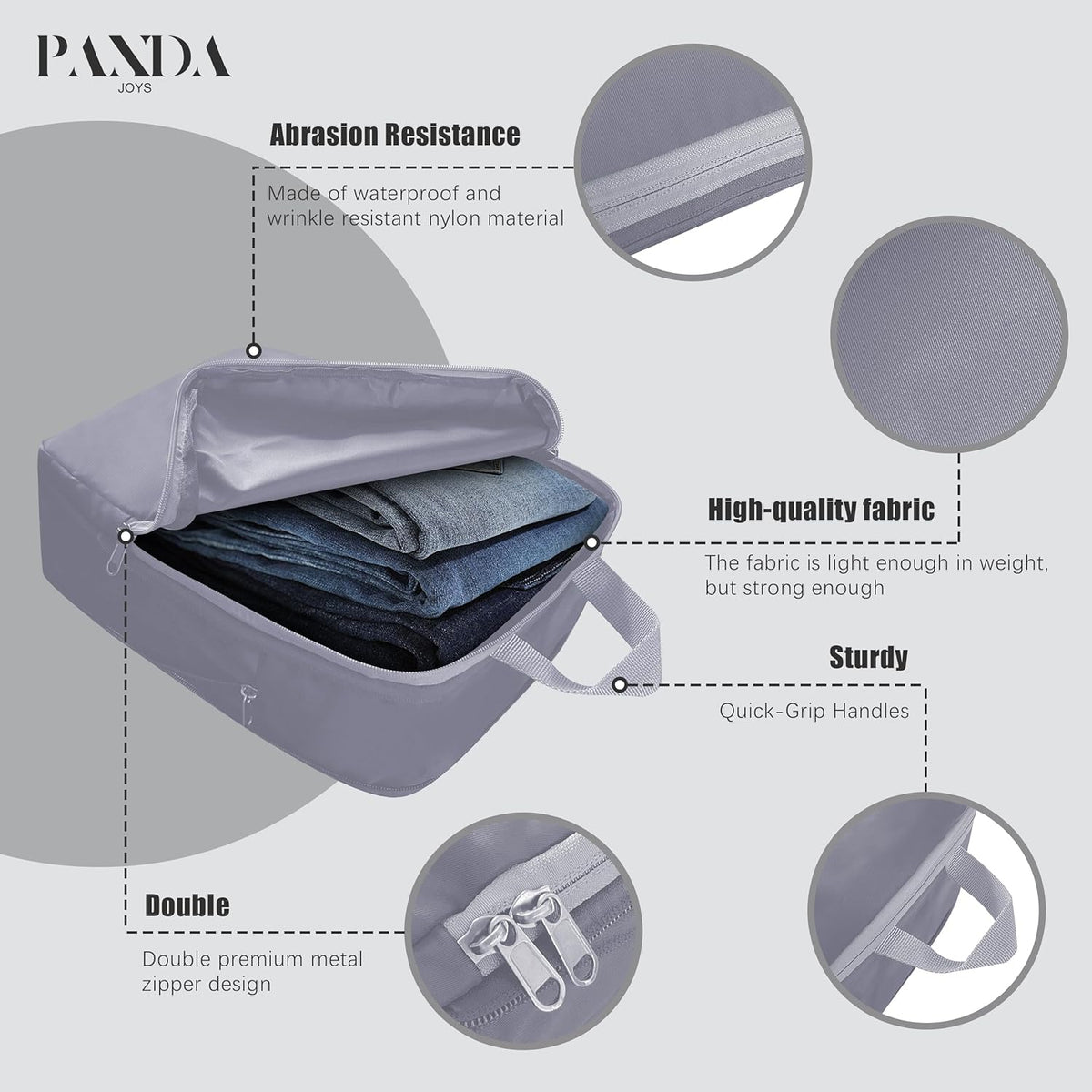 4 Set Compression Packing Cubes Travel - Travel Accessories Expandable Packing Organizers for Carry On - Essentials Luggage Bags - Black