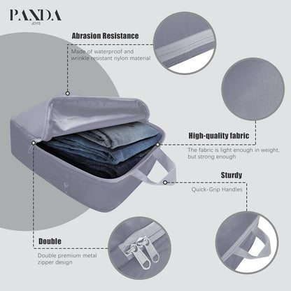 4 Set Compression Packing Cubes Travel - Travel Accessories Expandable Packing Organizers for Carry On - Essentials Luggage Bags - Black