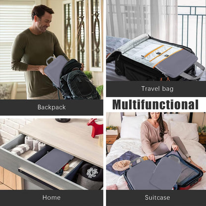 4 Set Compression Packing Cubes Travel - Travel Accessories Expandable Packing Organizers for Carry On - Essentials Luggage Bags - Black
