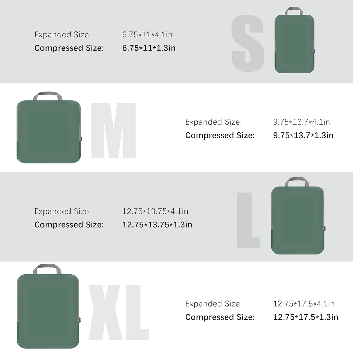 4 Set Compression Packing Cubes Travel - Travel Accessories Expandable Packing Organizers for Carry On - Essentials Luggage Bags - Black