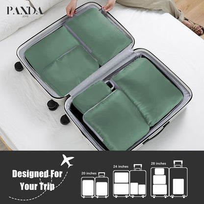 4 Set Compression Packing Cubes Travel - Travel Accessories Expandable Packing Organizers for Carry On - Essentials Luggage Bags - Black