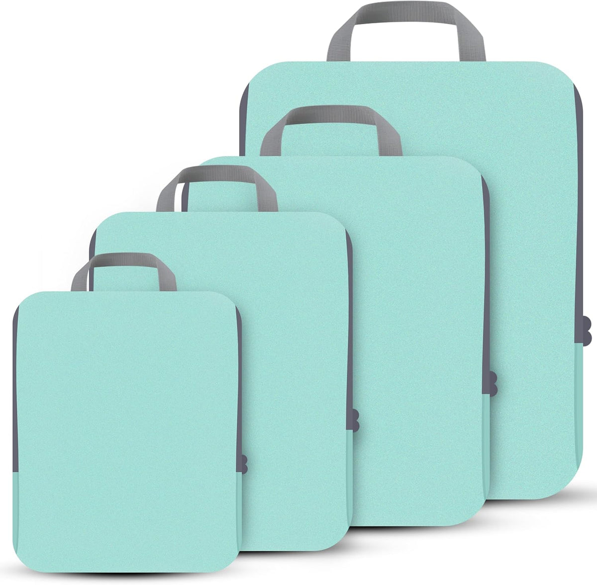 4 Set Compression Packing Cubes Travel - Travel Accessories Expandable Packing Organizers for Carry On - Essentials Luggage Bags - Black