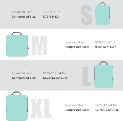 4 Set Compression Packing Cubes Travel - Travel Accessories Expandable Packing Organizers for Carry On - Essentials Luggage Bags - Black