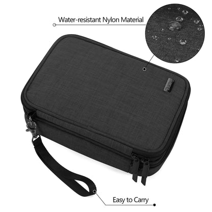 Travel Makeup Brush Case(up to 8.8"), Professional Makeup Train Organizer Bag with Handle Strap for Makeup Brushes and Makeup Essentials-Medium, Black(No Accessories Included)