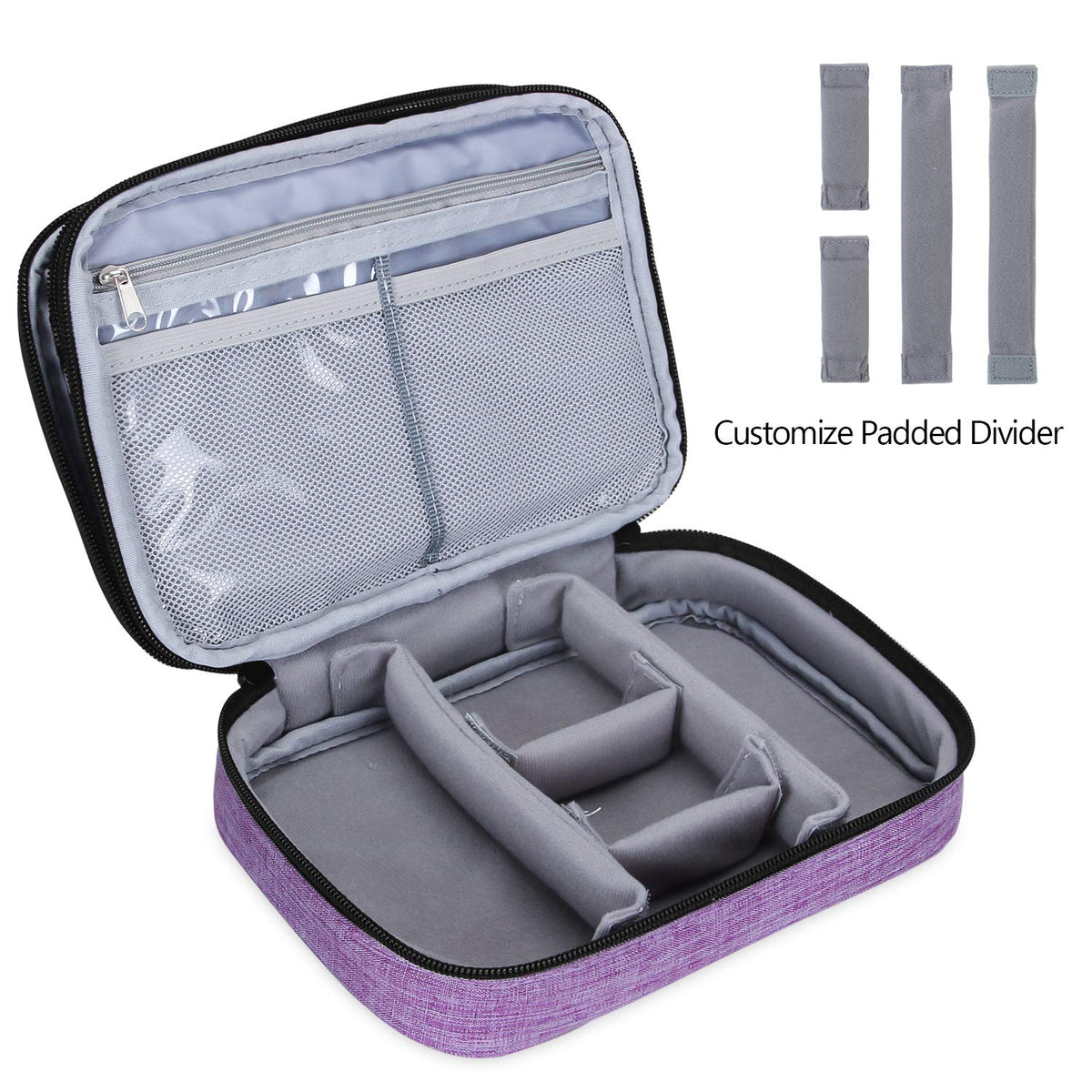 Travel Makeup Brush Case(up to 8.8"), Professional Makeup Train Organizer Bag with Handle Strap for Makeup Brushes and Makeup Essentials-Medium, Black(No Accessories Included)