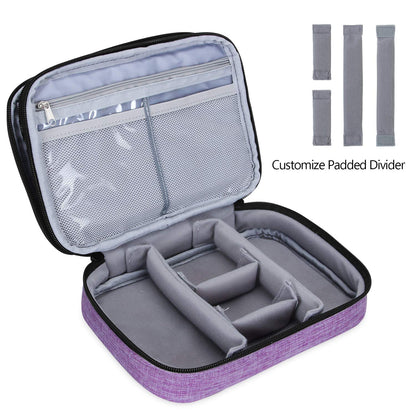 Travel Makeup Brush Case(up to 8.8"), Professional Makeup Train Organizer Bag with Handle Strap for Makeup Brushes and Makeup Essentials-Medium, Black(No Accessories Included)