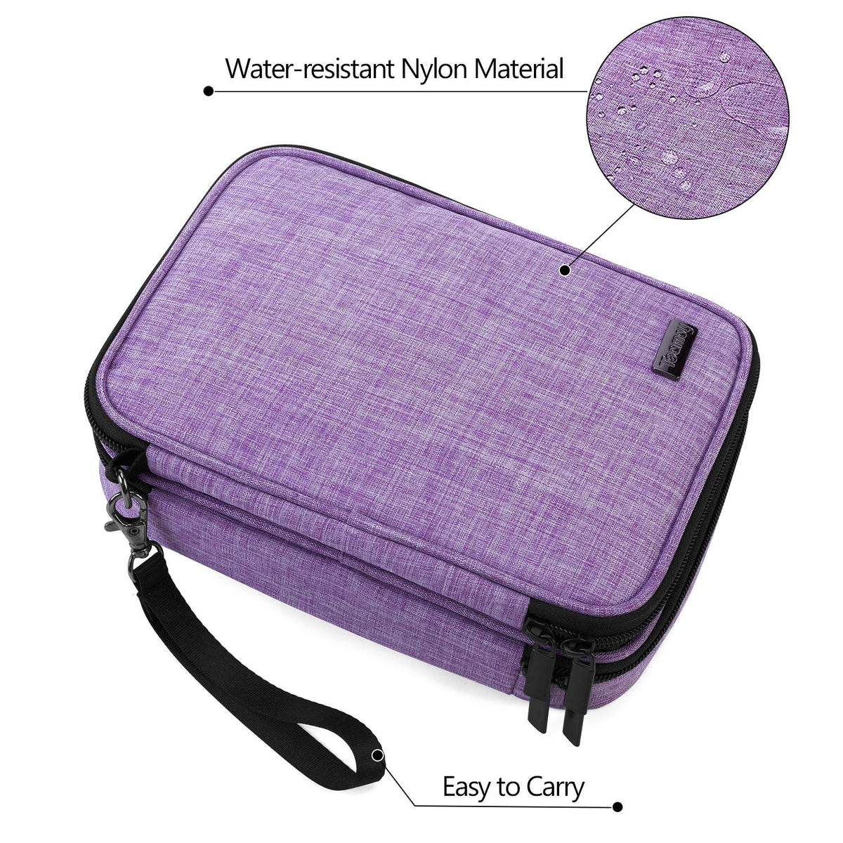 Travel Makeup Brush Case(up to 8.8"), Professional Makeup Train Organizer Bag with Handle Strap for Makeup Brushes and Makeup Essentials-Medium, Black(No Accessories Included)