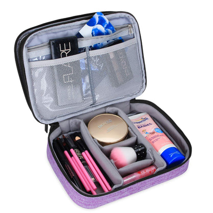 Travel Makeup Brush Case(up to 8.8"), Professional Makeup Train Organizer Bag with Handle Strap for Makeup Brushes and Makeup Essentials-Medium, Black(No Accessories Included)