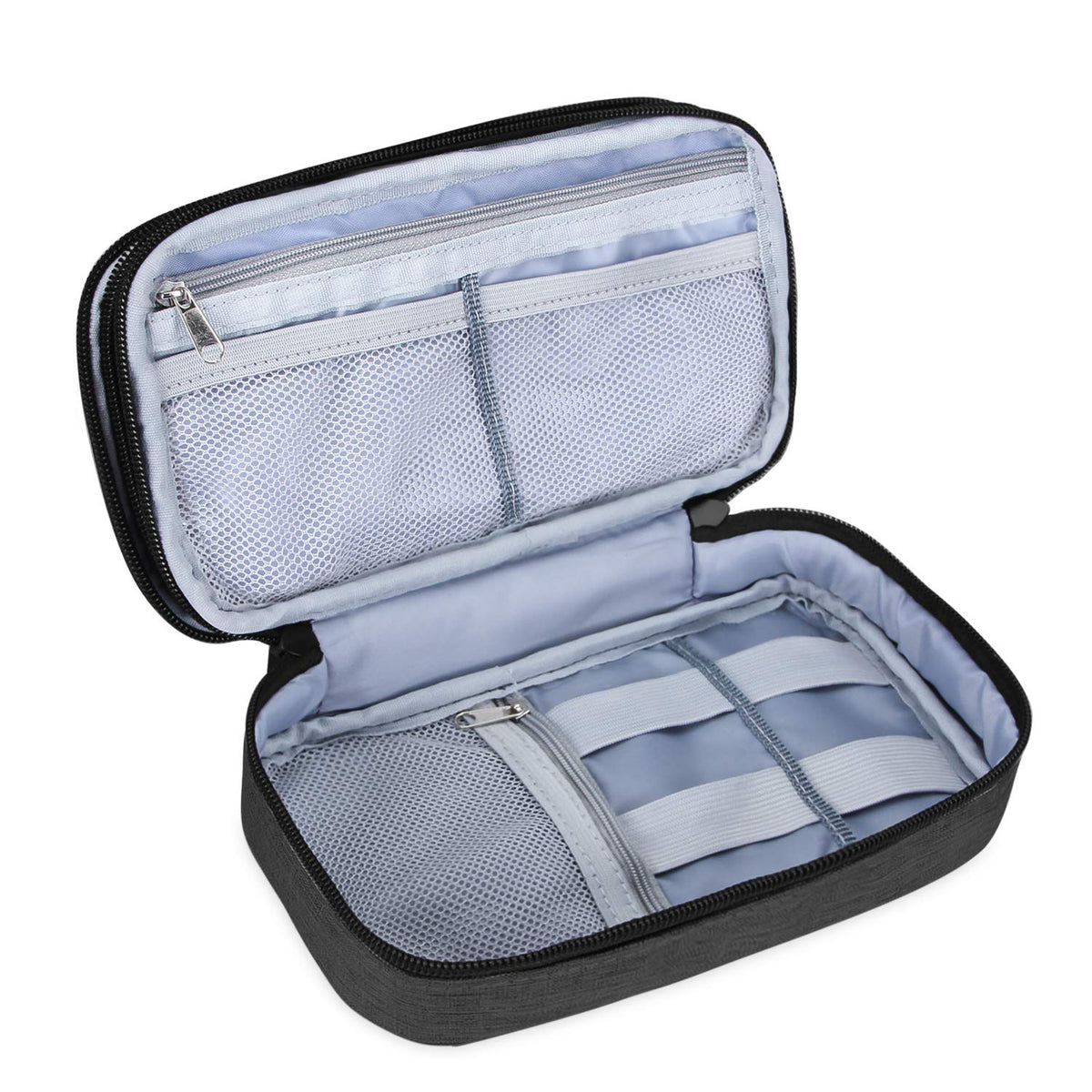 Travel Makeup Brush Case(up to 8.8"), Professional Makeup Train Organizer Bag with Handle Strap for Makeup Brushes and Makeup Essentials-Medium, Black(No Accessories Included)