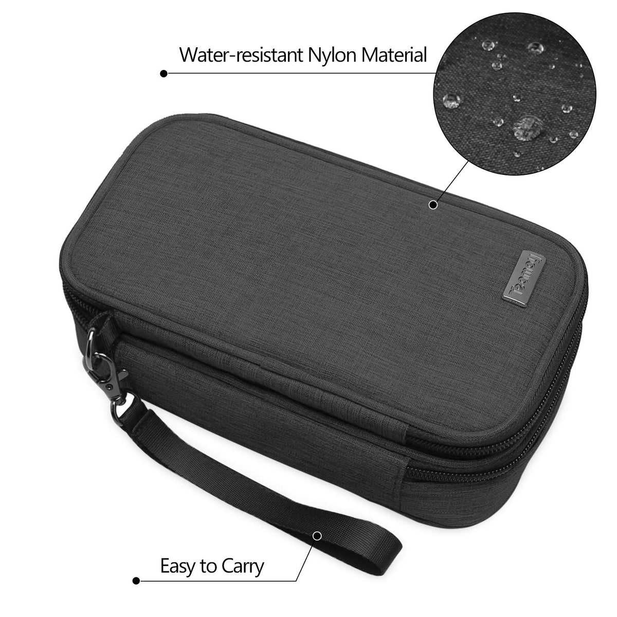 Travel Makeup Brush Case(up to 8.8"), Professional Makeup Train Organizer Bag with Handle Strap for Makeup Brushes and Makeup Essentials-Medium, Black(No Accessories Included)