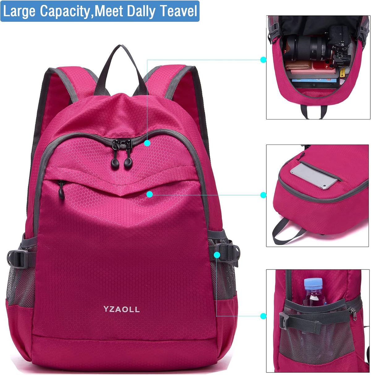 Hiking Backpack 20L Packable Packable Lightweight Day Pack for Women & Men | Lightweight no heavy burden,Travel,waterproof essential for sports,foldable storage, small,Suitable for all ages 12 and above