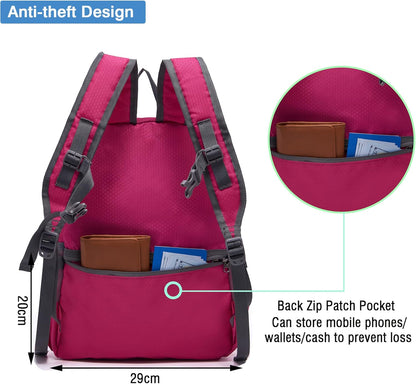 Hiking Backpack 20L Packable Packable Lightweight Day Pack for Women & Men | Lightweight no heavy burden,Travel,waterproof essential for sports,foldable storage, small,Suitable for all ages 12 and above