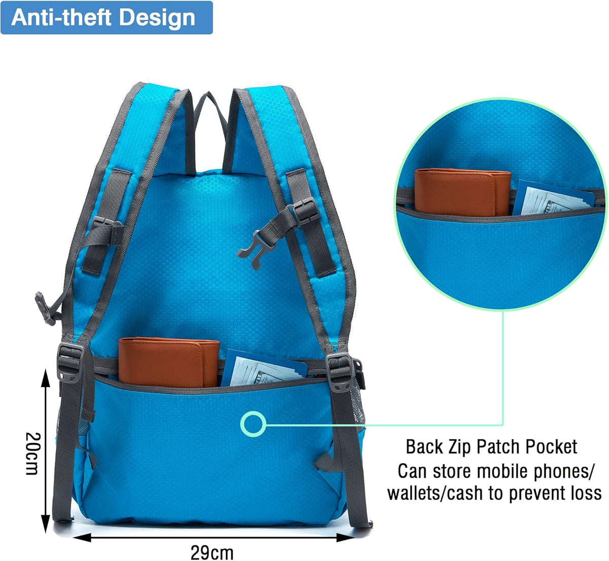 Hiking Backpack 20L Packable Packable Lightweight Day Pack for Women & Men | Lightweight no heavy burden,Travel,waterproof essential for sports,foldable storage, small,Suitable for all ages 12 and above
