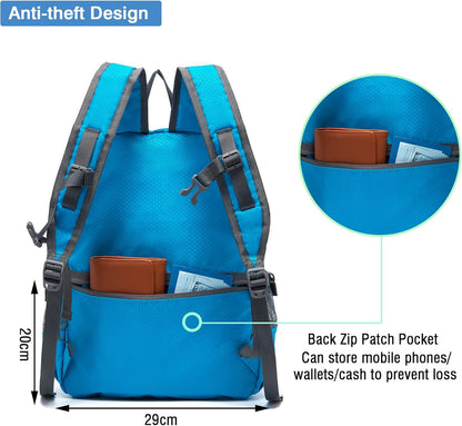 Hiking Backpack 20L Packable Packable Lightweight Day Pack for Women & Men | Lightweight no heavy burden,Travel,waterproof essential for sports,foldable storage, small,Suitable for all ages 12 and above
